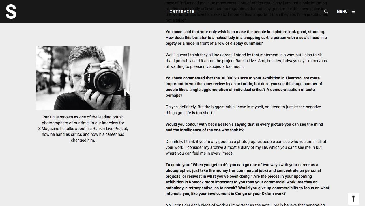 Leica S-Magazin Website Interview
