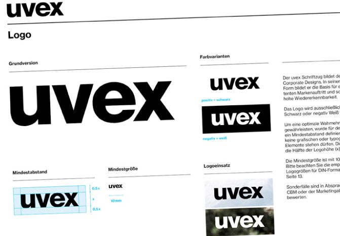 Uvex Designmanuel Abstände