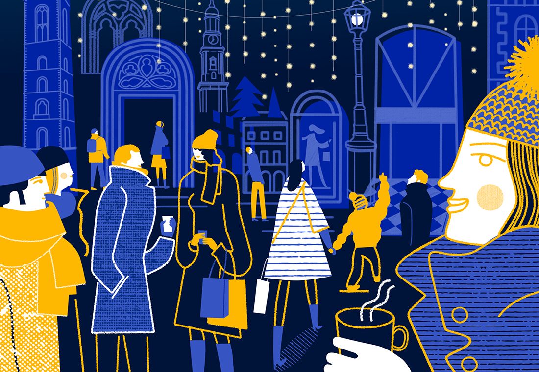 Passagenviertel Illustration Weihnachten