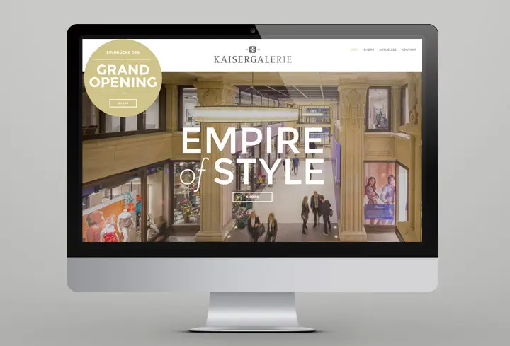 Kaisergalerie – Website Desktop