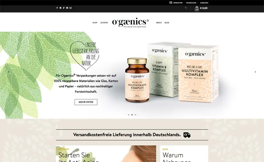 ogaenics Website Startseite