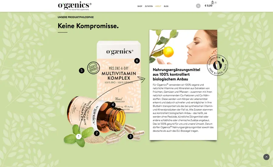ogaenics Website Detail